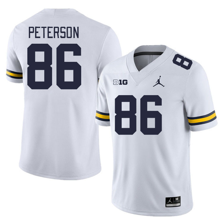 Michigan Wolverines #86 Zach Peterson College Football Jerseys Stitched Sale-White